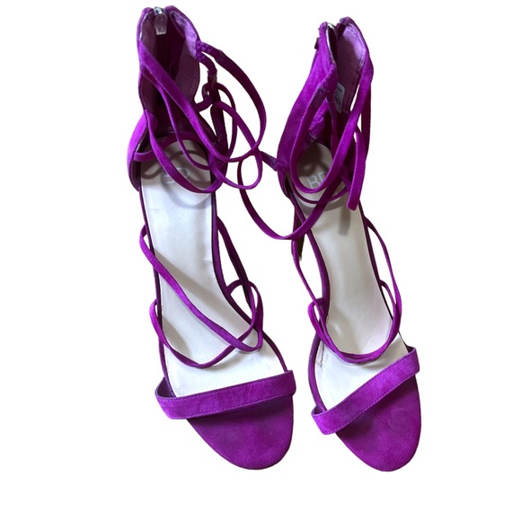 💝BP EUC Strappy suede magenta heeled sandals, sz 9 - Picture 5 of 5